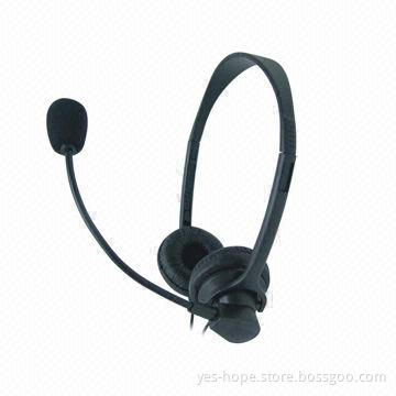 Lightweight Telephone Headset with RJ11 Plug